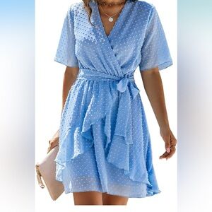Light Blue Wrap Dress